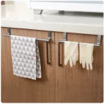 Towel Rack Over Door Stainless Steel Towel Bar Storage Organizer Bathroom Kitchen Cabinet Door Hanging Towel Rack 4