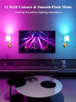 Wiring-Free Rechargeable Battery Powered Wall Tape 4000 Mah Dimmable Detachable Bulb and Remote Control, 15 Colors Wireless Wall Lamp for Bedroom and Living Room Corridor Decoration 4