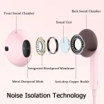3.5mm Wired Headphones In Ear Headset Wired Earphones with Microphone Stereo Earbuds Sports for Samsung Huawei Xiaomi Phones MP3 6