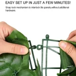 1X3m Artificial Ivy Hedge Green Leaf Fence Panels Faux Privacy Fence Screen for Home Outdoor Garden Balcony Decoration Plants 3
