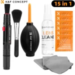 K&F CONCEPT Camera Lens Cleaning Kit with Camera Blower Glasses Wipes Cloth Cleaning Liquid Cleaning Pen for Camera Lens Phone