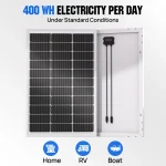 ECO-WORTHY 100 Watt Solar Panel 18 Volt Monocrystalline Solar Panel High Efficiency Module RV Marine Boat Caravan Off Grid 2