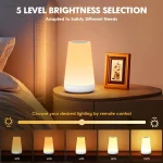 LED 13 Color Changing Night Light Remote Control Touch USB Rechargeable RGB Night Lamp Dimmable Lamp Portable Table Bedside Lamp 5