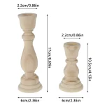 Wooden Candlesticks Unfinished DIY Classic Craft Candle Holders for Paint or Living Room Home Wedding Holiday Decorations 3