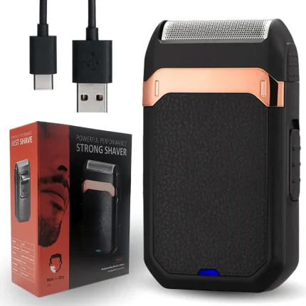 Stainless steel electric shaver, USB rechargeable reciprocating shaver, portable men's shaving device