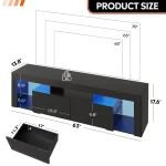 GALAXHERO TV Stand for 60 to 70 Inch TV Entertainment Center with LED Lights 2 Drawers Modern TV Console Large Media Cabinet 3