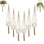1PC Creative Woven Garden Flowerpot Net Cotton Hemp Rope Hand-Woven Simple Indoor And Outdoor Hanging Wall