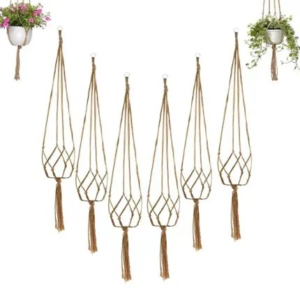 1PC Creative Woven Garden Flowerpot Net Cotton Hemp Rope Hand-Woven Simple Indoor And Outdoor Hanging Wall