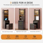 Gurexl 3-in-1 Vanity Desk with Human Sensor LED Lighting, Tall Makeup Vanity Set featuring 2 AC Outlets and USB-C Port 5