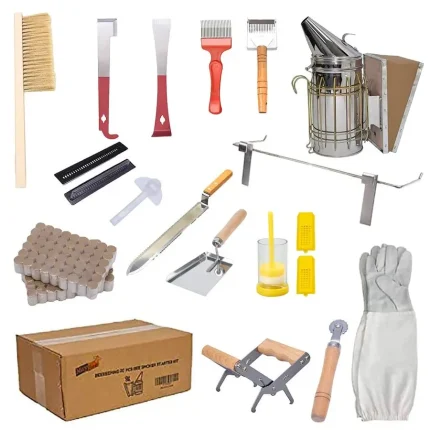 Supplies Bee Keeper Starting Kit 20 Pcs Beekeeping Tool Kit Bee Smoker Kit,Bee Keeping SuppliesAll Starter Kit