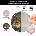 5.9inch Tree of Life Wall Art Decor Sun Hanging Sign Round Indoor Outdoor Window Acrylic Welcome Plate Pendant Decoration 5