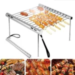 Folding Portable Stainless Steel BBQ Grill BBQ Grill Mini Pocket BBQ Grill Barbecue Accessories For Home Park Use 3