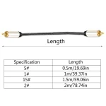 Digital  Coaxial Cable 24K Gold Plated Connectors S/PDIF RCA Male to RCA Male for Home Theater, HDTV, Subwoofer 2