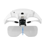 Magnifying Glasses Reading Illuminated Magnifier 1.0X 1.5X 2.0X 2.5X 3.5X 2 Lights Adjustable Head Illuminated Loupe Magnifier 2
