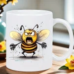 Bee Insulated Ceramic Coffee Mug - Reusable, Hand-Wash Only - Perfect for Coffee Lovers, Men & Women White Mug 4
