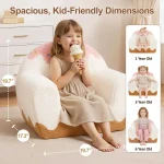 Toddler Chair for Ages 16, Soft Sherpa Kids Sofa with Book Pocket amp Carry Handle, Cozy SingleSeat Couch for Playroom or Bedroo 3