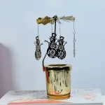 Love Wedding Candle Holders Snowflake Deer Fairy Rotating Candlestick Metal Tray Romantic Home Decoration Christmas Ornament ﻿ 6