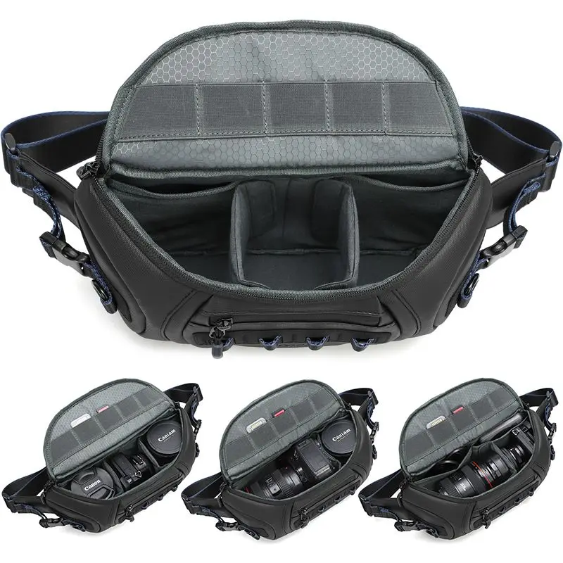 Unisex DSLR Camera bag for Canon/Fujifilm, Water-Resistant Oxford Protective Bag Carries 1 Camera 2 Lenses with Strap Unisex DSLR Camera bag for Canon/Fujifilm, Water-Resistant Oxford Protective Bag Carries 1 Camera 2 Lenses with Strap