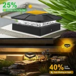 Outdoor Solar Post Cap Lights 3 Modes Fence Light Solar Powered Waterproof Gate Light For 4 Inch Wood Posts Yard Garden Outside 3