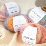 Gradient Mohair Soft Cotton Yarn DIY Crochet Hand Knitting Yarn Segment Dyed Wool Yarn For Baby Sweater Hat Scarf 3