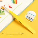 Stainless Steel Straight Curved Tweezers Colorful Pink Blue Purple DIY Eyelash Tweezer Nail Art Sticker Rhinestones Picking Tool 5