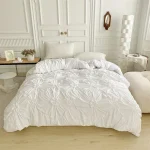 High Quality Three-dimensional Twist Flowers Bedding Set Queen Pinch Pleated Crafts Duvet Cover Set Double Blanket Cover Sets 2