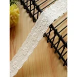 Embroidery Flower Hollow Cotton Cloth Lace Trim, Fabric Clothes Cuffs, Skirt Hem Accessories, 5Yard, 2.7cm Wide 4
