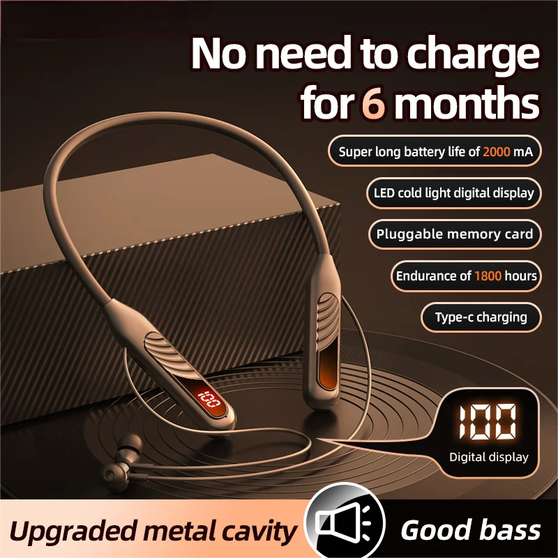 BT8 Wireless Bluetooth Earphones Headphones Outdoor Sports Headset V5.3 Display Button Control Earbuds for Music BT8 Wireless Bluetooth Earphones Headphones Outdoor Sports Headset V5.3 Display Button Control Earbuds for Music