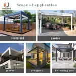 Outdoor Garden Gazebo Sun Room Waterproof Aluminum Pavillion 4x3 3x6 Electric Metal Louvred Pergola Bioclimatica roof Customized 4