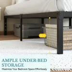 HOOMIC 14"  Twin/Full/Quen/King Metal Platform Bed Frame with Storage Space, No Box Spring Needed, Easy Assembly 6