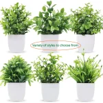 Artificial Bonsai Green Fake Plant Eucalyptus Flower Potted Plant for Indoor Outdoor Home Bedroom Garden Decoration Supplies 6