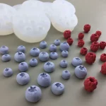 3D Simulation Fruit Candle Silicone Mold Blueberry Raspberry Shaped Fondant Mould DIY Chocolate Baking Mold Cake Decorating Tool