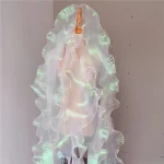 1 Yard Mermaid Pleated Flower Lace Magic Color Laser Gradient For Wedding Wave Striped Decoration Cloth Wide 15CM 5