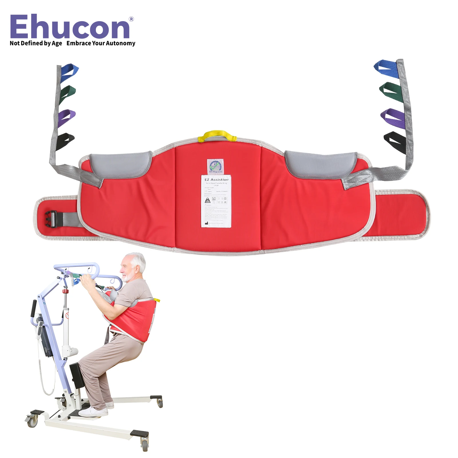 Ehucon Sit to Stand Lift Sling,Padded Back Support and Comfort Transfer Sling,Heavy Duty Patient Mobility Aid for Elderly 500lbs Ehucon Sit to Stand Lift Sling,Padded Back Support and Comfort Transfer Sling,Heavy Duty Patient Mobility Aid for Elderly 500lbs