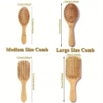 Marseilis Natural bamboo paddle comb air cushion comb scalp massage anti-static tangle free comb,Special for real hair wigs 6