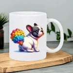 Colorful French Bulldog Ceramic Coffee Mug - Humorous Office & Home Drinkware, Microwave Safe, Hand Wash Only - Perfect Gift for 5