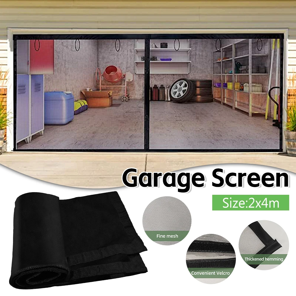 Mesh Cloth Garage Screen Door Mosquito Netting Anti Bug Fly 2x4m for 2-Car Garages Hands-Free Door Curtain Summer Supplies Mesh Cloth Garage Screen Door Mosquito Netting Anti Bug Fly 2x4m for 2-Car Garages Hands-Free Door Curtain Summer Supplies