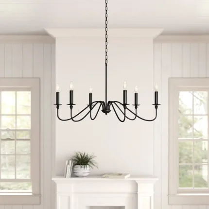 Retro Loft Living Room Chandelier Lighting E14 Vintage American Style Black/Gold Ceiling Chandelier Household Dining Room Light