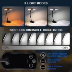 New 3 Colors 8 Brightness 14 LED Clip On Book Light Usb Rechargeable Night Light Portable Reading Light Book Lamp Mini Desk Lamp 4