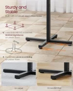 Modern Round Cocktail Table Set of 2, High Top Bar Pub Table with Metal Frame, Easy Assembly for 2-3 People, Ebony Black 4