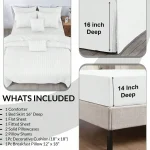 10-Piece White Seersucker Comforter Set with Box Stitch Design - All-Season Lightweight Bedding 6