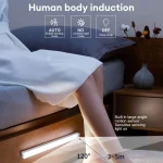 LED Motion Sensor Light Wireless LED Night Light Type C Rechargeable Light Cabinet Wardrobe Lamp Staircase Backlight For Kitchen 2