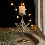 Christmas Golden Wrought Iron Candlestick Star Elk Christmas Tree Candle Holder Merry Christmas New Year Table Decoration 4