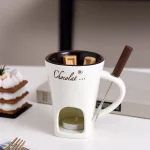 130ml Chocolate Fondue Mug Melting Cups Hot Pot Ceramic Melted Cups Butter Warmer Heating Tea Light Melt Pot for Candy Chocolate 3