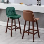 Solid wood bar chair bar chair high stool home backrest bar chair simple 2
