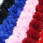 (1 meter) Chiffon lace fabric Webbing Decoration flower gift ribbons crafts Non-woven fabrics base 3