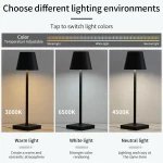 Rechargeable LED Table Lamp Touch Switch 3 Levels Dimmable Desk Lights Bar Club Dinner Creative Decorative Ambient Lighting 4