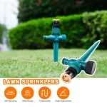 Garden Sprinkler 360° Rotation Irrigation Watering System Agriculture Ground Automatic Tube Adjustable Plug Buried Atomization 2