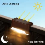 1-24PCS IP65 Waterproof Solar Garden Light Outdoor LED Solar Power Deck Lamps for Railing Stairs Step Fence Yard Patio Pathway 2