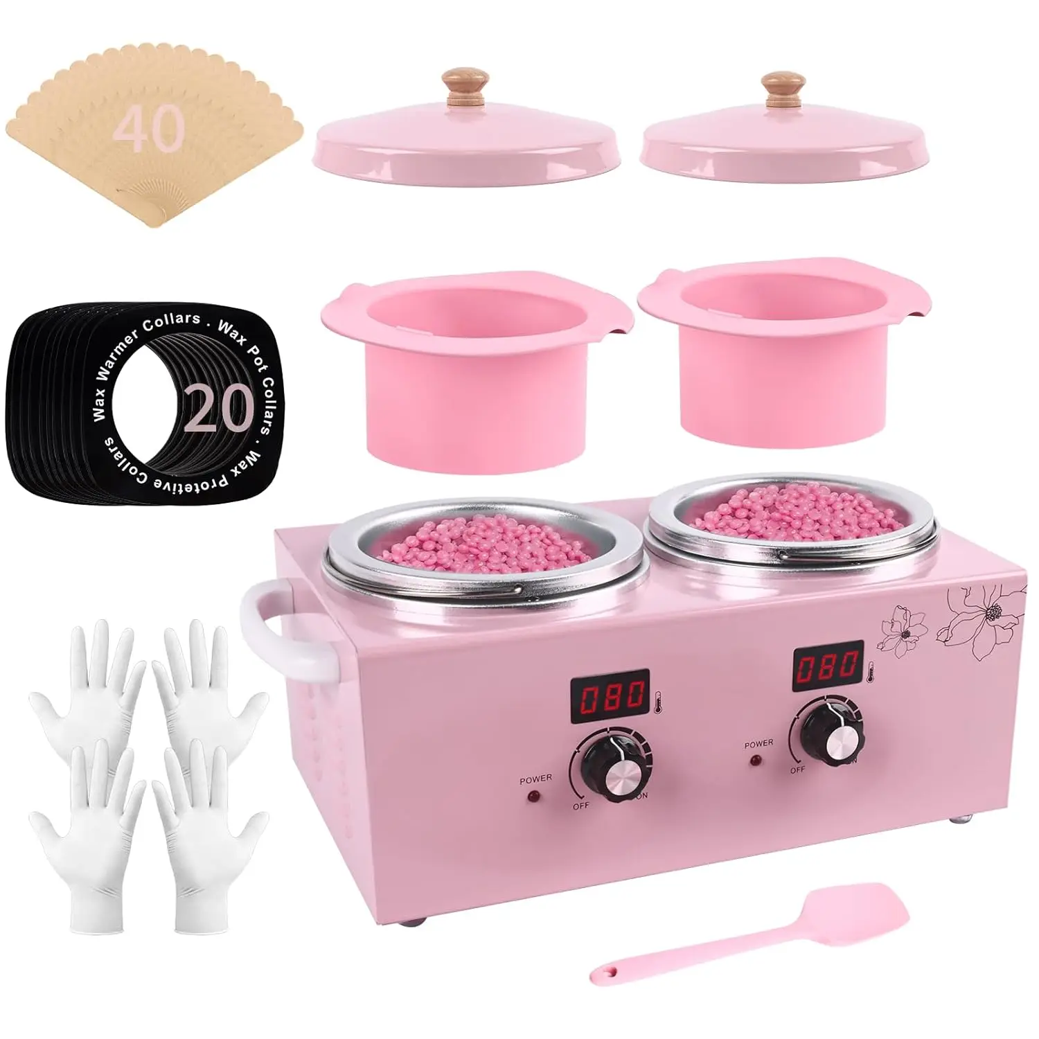 Double Pot Wax Warmer Paraffin Heater Warmer with LED Display Skin Hair Removal Adjustable Temperature For Beauty Salon Home Use Double Pot Wax Warmer Paraffin Heater Warmer with LED Display Skin Hair Removal Adjustable Temperature For Beauty Salon Home Use